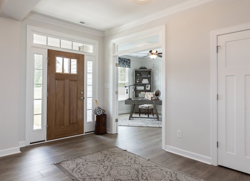 Furnished interior in a model home at The Gables in Moyock (Image 4).