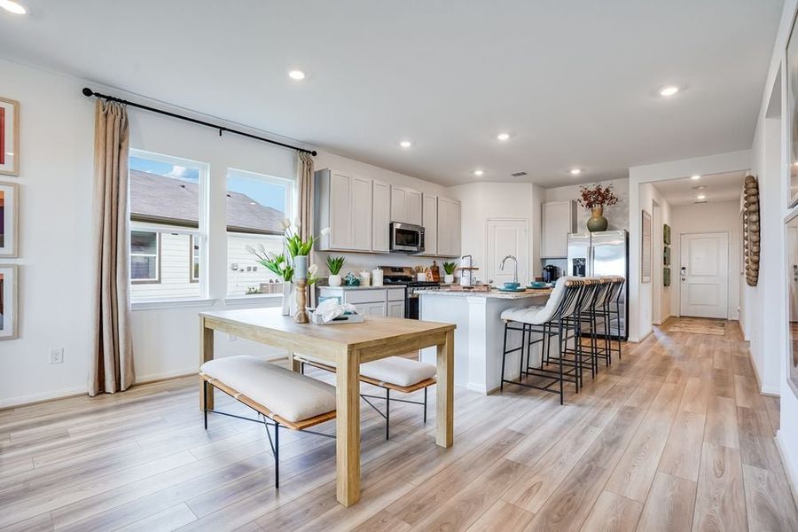 Furnished interior in a model home at Raburn Reserve 50s in Tomball (Image 78).