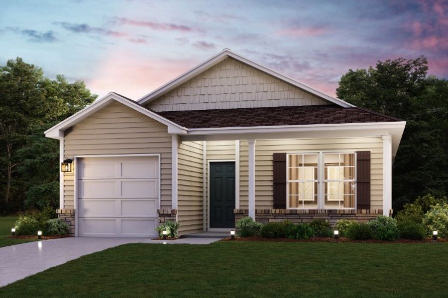 A house with a garage.