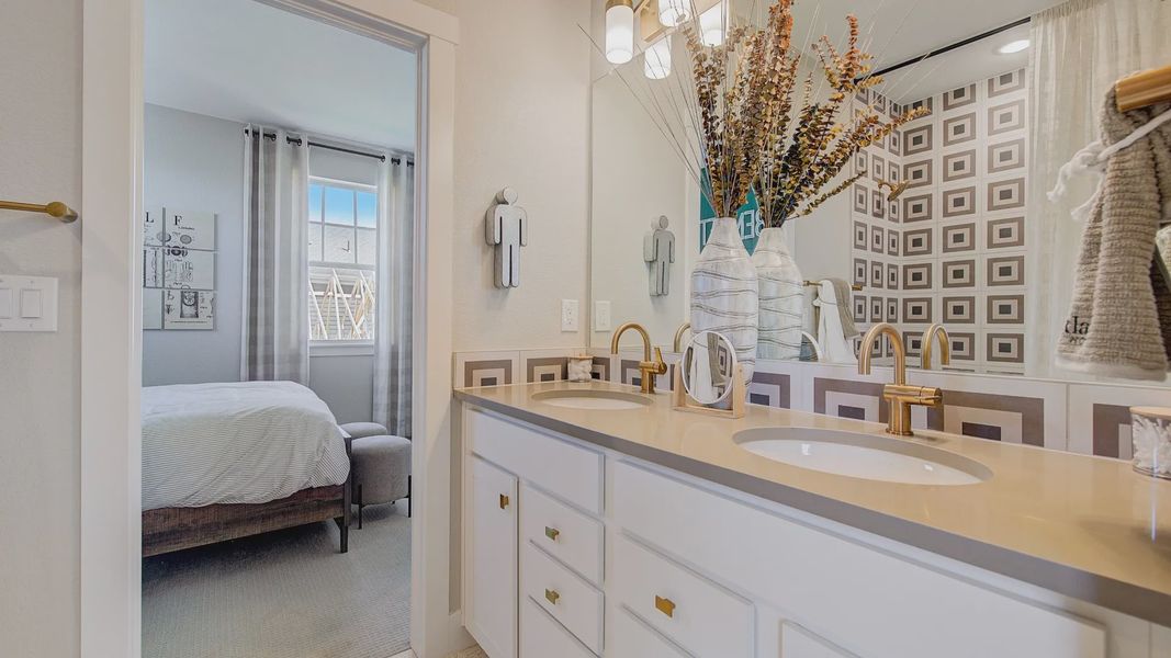 Furnished interior in a model home at Westerly in Erie (Image 44).