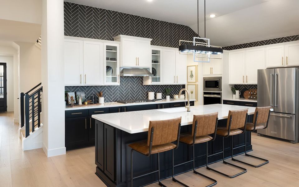 Furnished interior in a model home at 50' Traditional Homes at Elyson in Katy (Image 17).