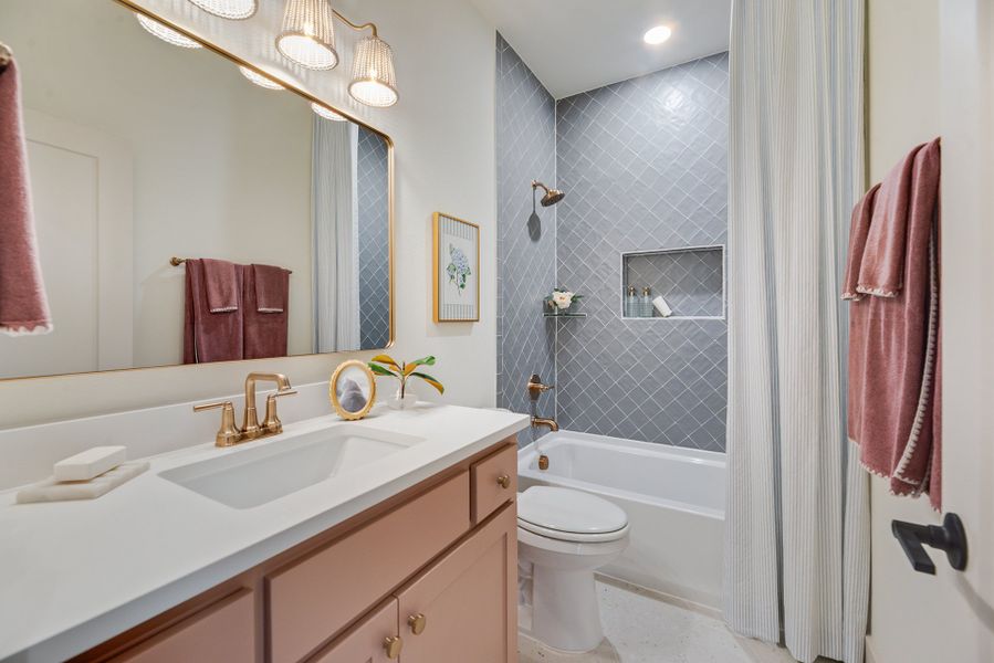 Furnished interior in a model home at Furst Ranch in Argyle (Image 56).