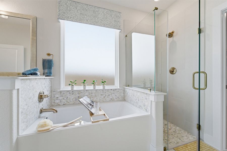 Furnished interior in a model home at Wildrye in Waller (Image 46).