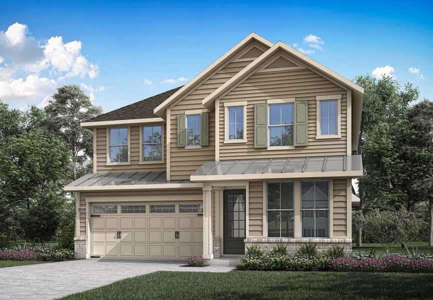 Front exterior of a home in the Landmark community, located in Denton, TX (Image 10).