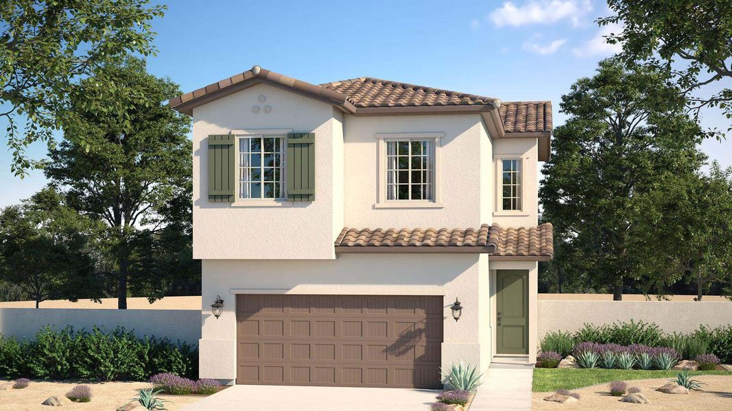Front exterior of a home in the Greenpointe at Eastmark community, located in Mesa, AZ (Image 10).