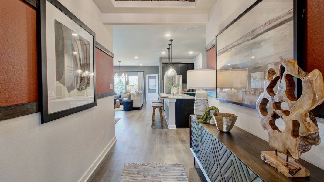 Furnished interior in a model home at Cloud Country in New Braunfels (Image 12).