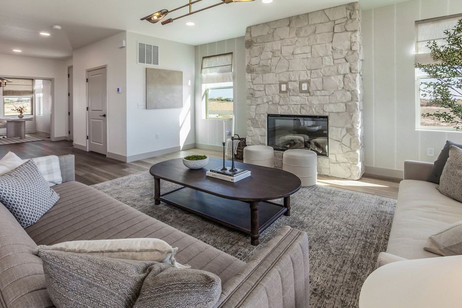 Furnished interior in a model home at Trailside Story Collection - Single Family Homes in Timnath (Image 41).