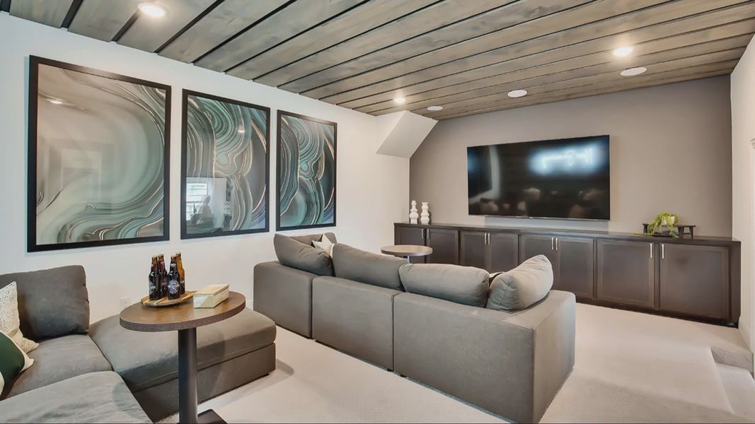 Furnished interior in a model home at Oaks at San Gabriel in Georgetown (Image 17).