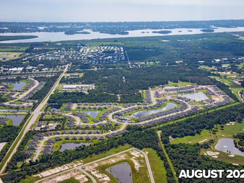 Aerial view of the High Pointe community in Vero Beach, FL, showing layout and nearby surroundings (Image 14).