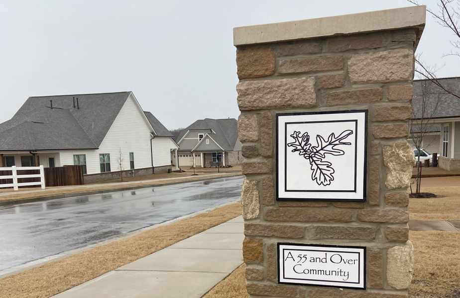 Entrance to the White Oak 55+ community in Arlington, TN, featuring signage and landscaping (Image 2).