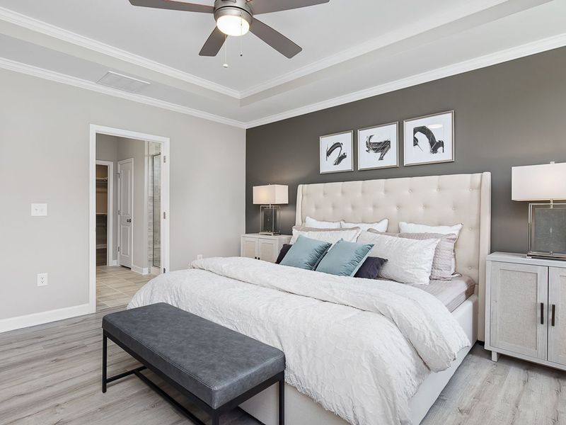 Furnished interior in a model home at Woodland Crossing in Zebulon (Image 29). Furnished interior in a model home at Woodland Crossing in Zebulon (Image 29).