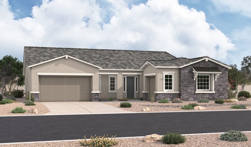 Front exterior of a home in the Aspire at Sycamore Canyon community, located in Vail, AZ (Image 2). Front exterior of a home in the Aspire at Sycamore Canyon community, located in Vail, AZ (Image 2).