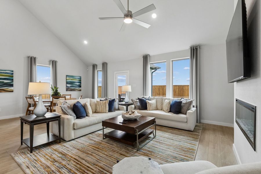 Living Room in a Madero New Winters Model in Haslet TX by Trophy Signature Homes