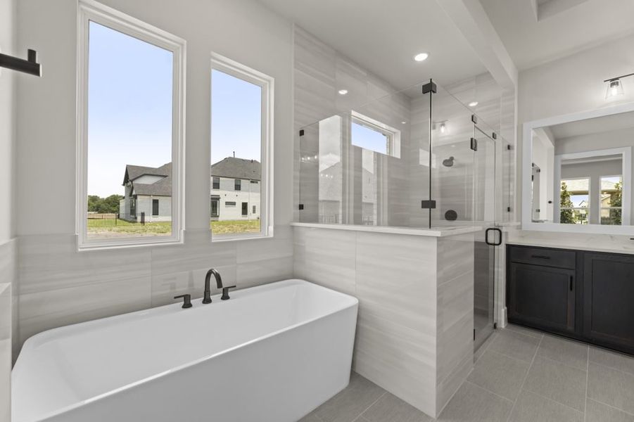 Furnished interior in a model home at Heath Golf and Yacht Club in Rockwall (Image 50).