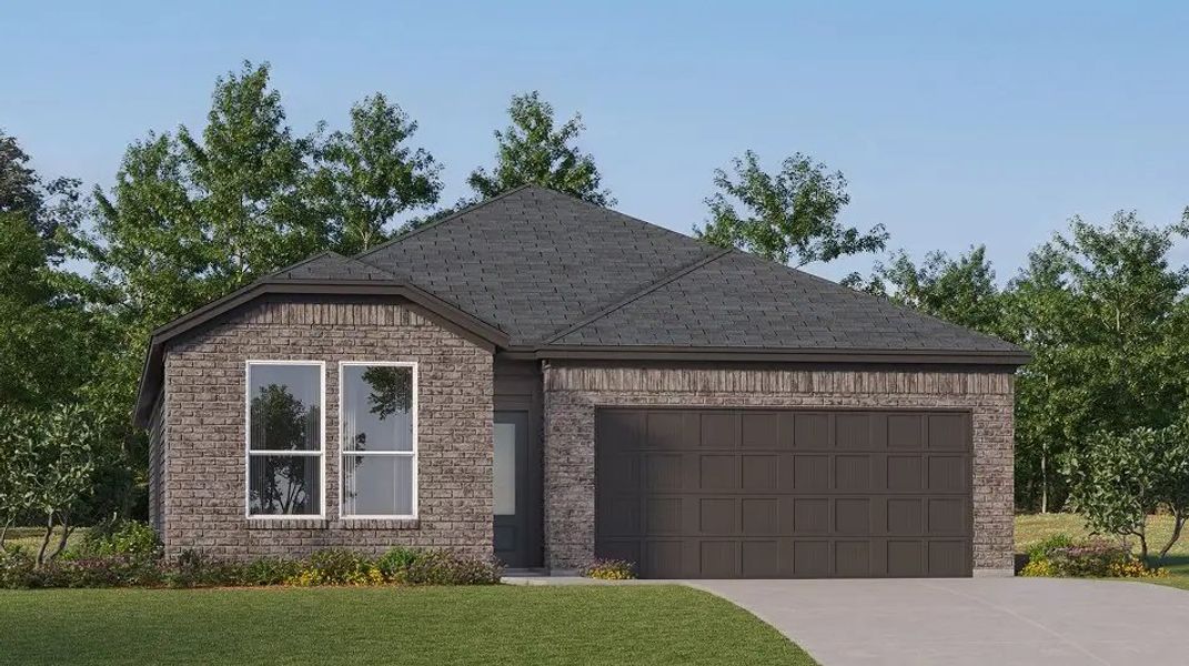 Front exterior of a home in the Winfield Park: Coastline community, located in Hutto, TX (Image 2).