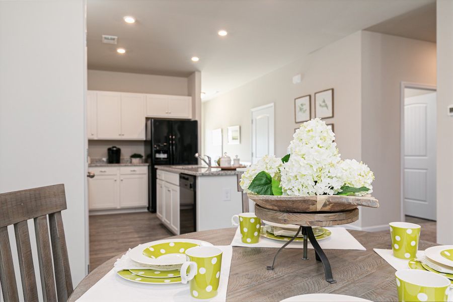 Furnished interior in a model home at The Cottages of Silvertown in Thomaston (Image 26).