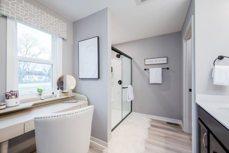 Furnished interior in a model home at Bridle Run in Louisville (Image 38).