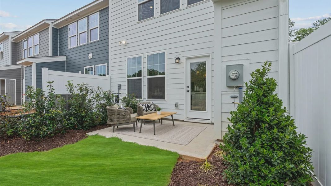 Front exterior of a home in the North First Street Townes community, located in Mebane, NC (Image 2).