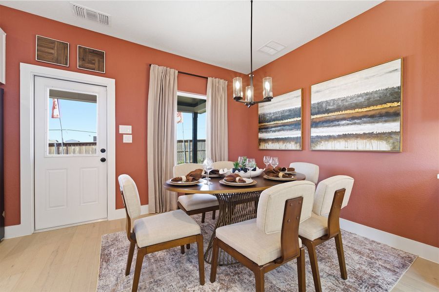 Furnished interior in a model home at Notting Hill in Converse (Image 32).