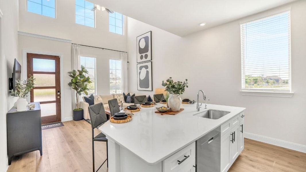 Furnished interior in a model home at The Avenue in Allen (Image 8).