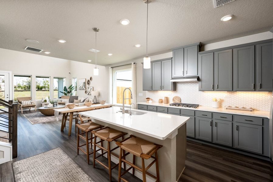 Furnished interior in a model home at August Fields in New Braunfels (Image 9).