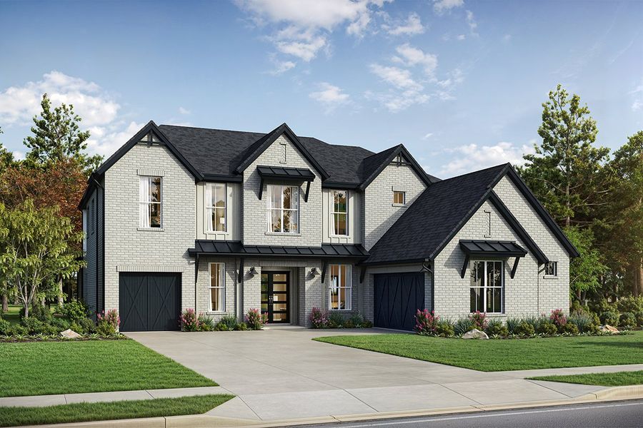 Front exterior of a home in the Fields - Brookside North community, located in Frisco, TX (Image 15). Front exterior of a home in the Fields - Brookside North community, located in Frisco, TX (Image 15).