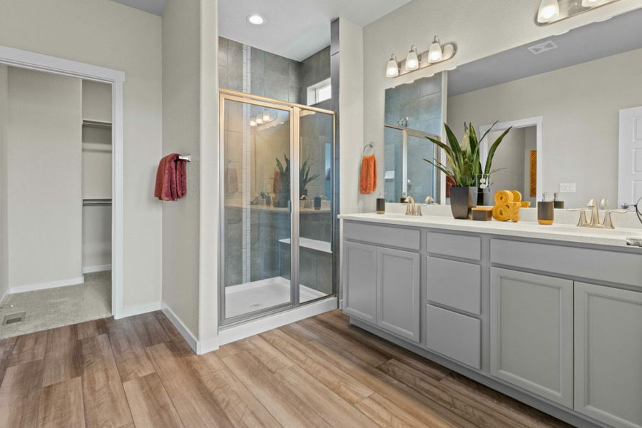 Furnished interior in a model home at Hidden Valley – Clover Collection in Severance (Image 26).