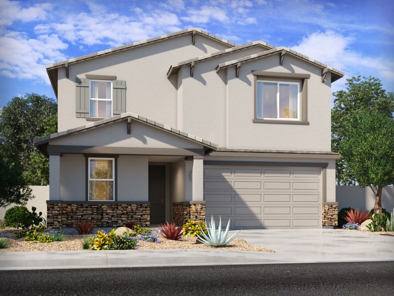 Front exterior of a home in the Sunset Crest - Premier Series community, located in Tucson, AZ (Image 8).