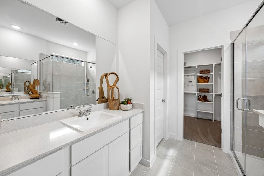 Furnished interior in a model home at Evelyn in Austin (Image 39).