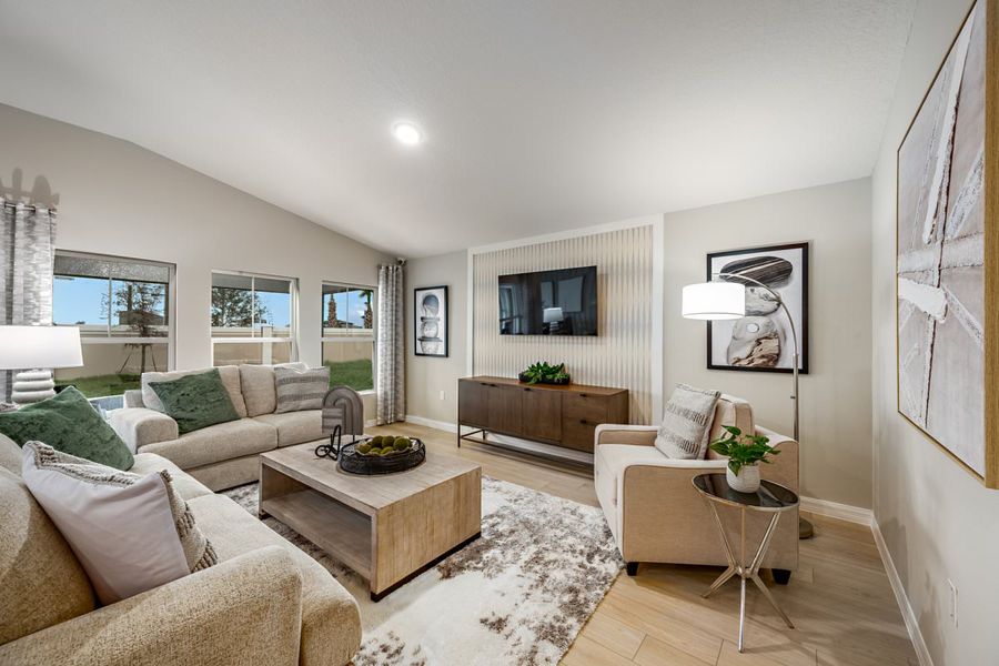 Furnished interior in a model home at Lawson Dunes in Haines City (Image 7).