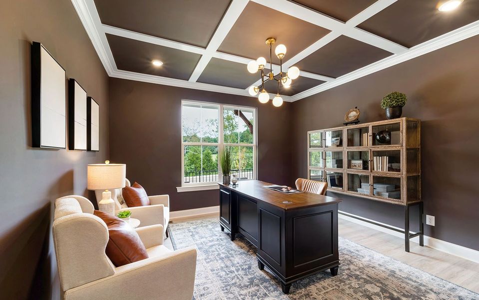 Furnished interior in a model home at Aden Woods in Fairview (Image 7). Furnished interior in a model home at Aden Woods in Fairview (Image 7).