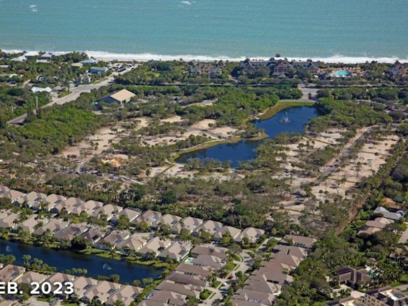 Aerial view of the Seaglass community in Vero Beach, FL, showing layout and nearby surroundings (Image 25).
