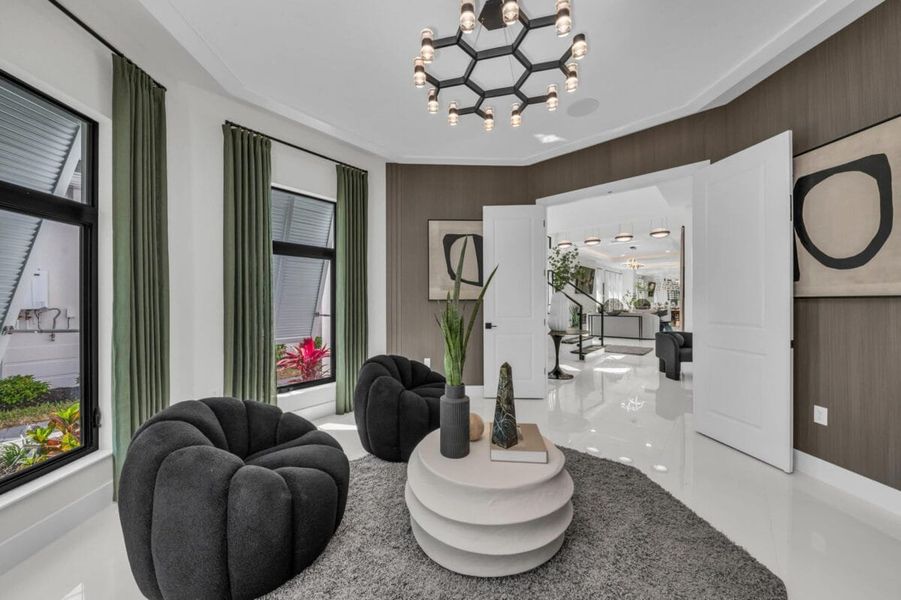 Furnished interior in a model home at Aqua in Bradenton (Image 208).