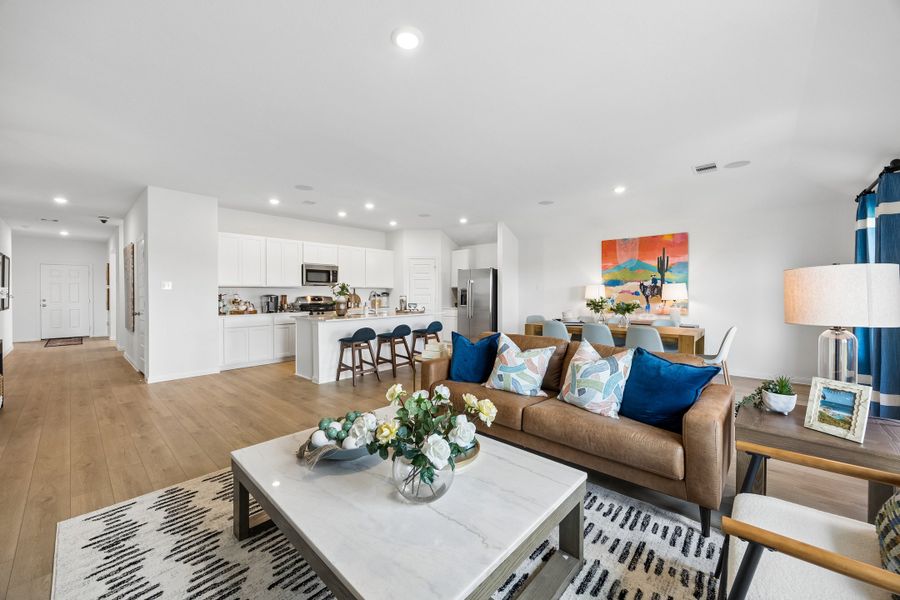 Furnished interior in a model home at Meridiana in Manvel (Image 29).