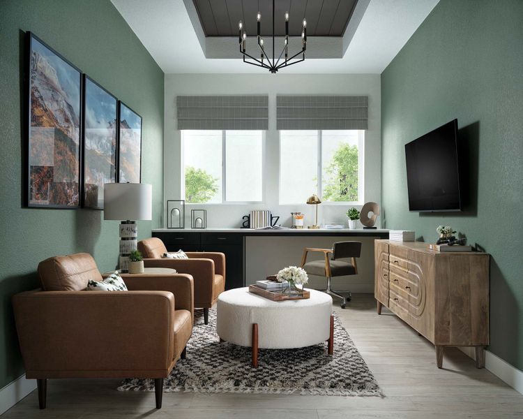 Furnished interior in a model home at Cloverleaf – Mountainview Collection in Monument (Image 3).