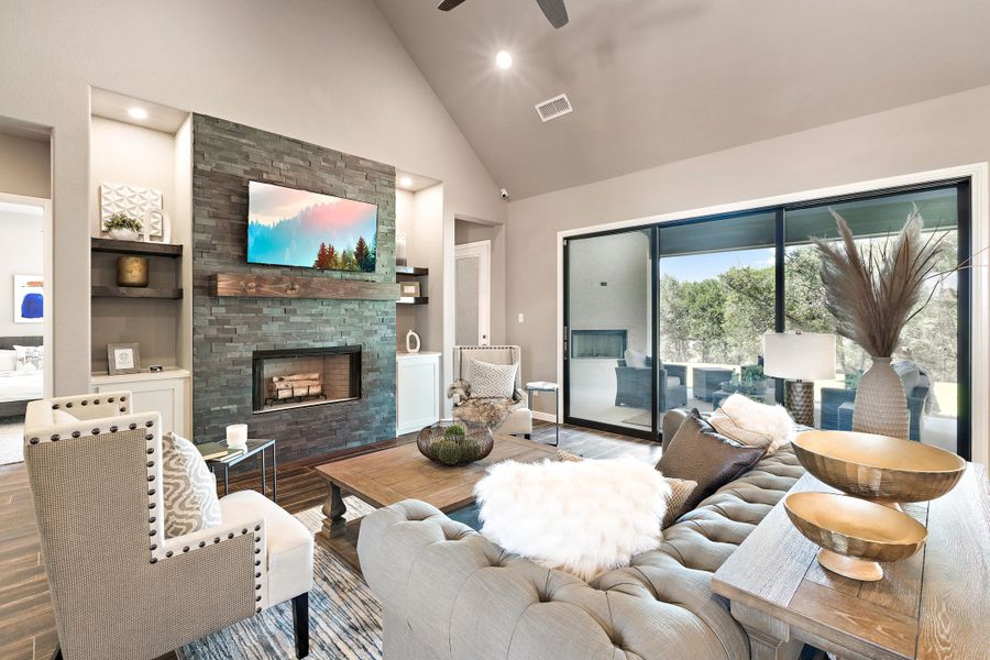 Furnished interior in a model home at Vintage Oaks in Weatherford (Image 59).