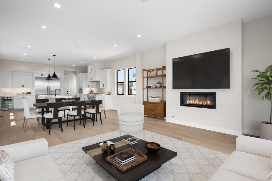 Furnished interior in a model home at The Fairways at RainDance in Windsor (Image 7).