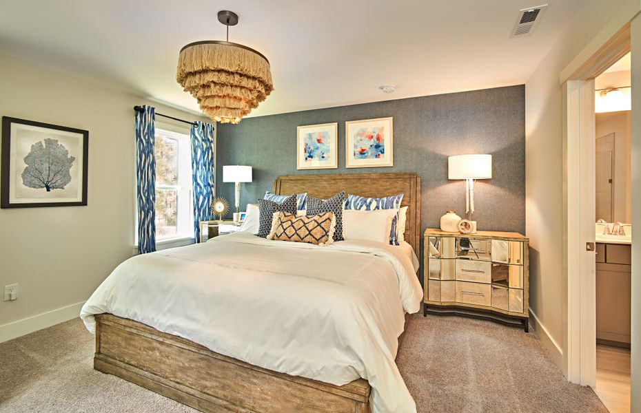 Furnished interior in a model home at Friendship Village Townes in Apex (Image 10).