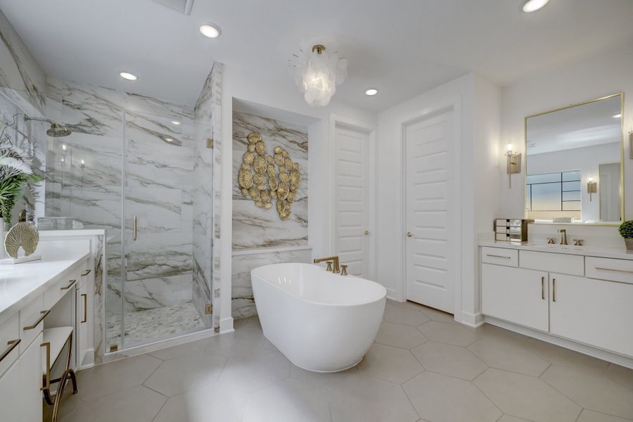 Furnished interior in a model home at Harvest Green - 60' in Richmond (Image 13).