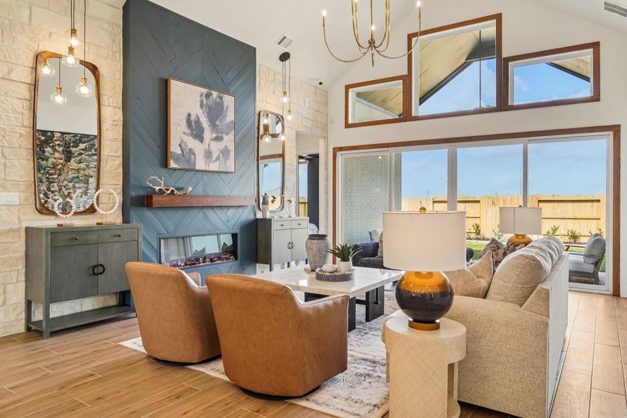 Furnished interior in a model home at Wildrye in Waller (Image 6).