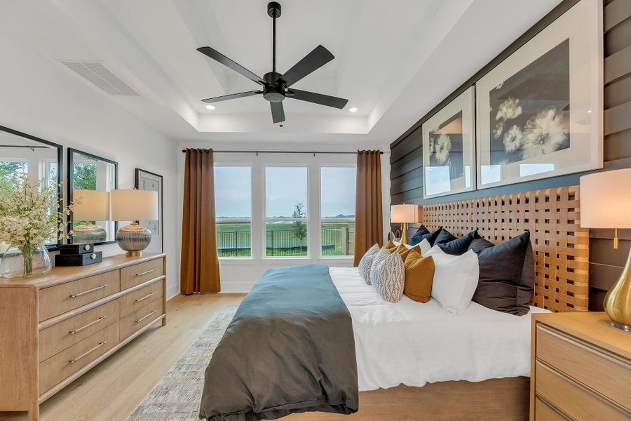 Furnished interior in a model home at The Colony - 50' in Bastrop (Image 26).