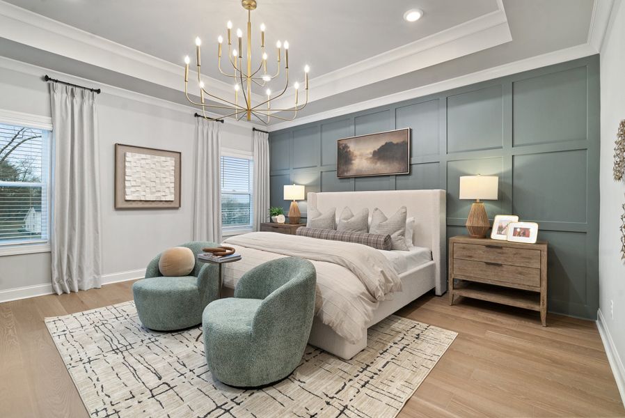 Furnished interior in a model home at Palisades in Cumming (Image 30).