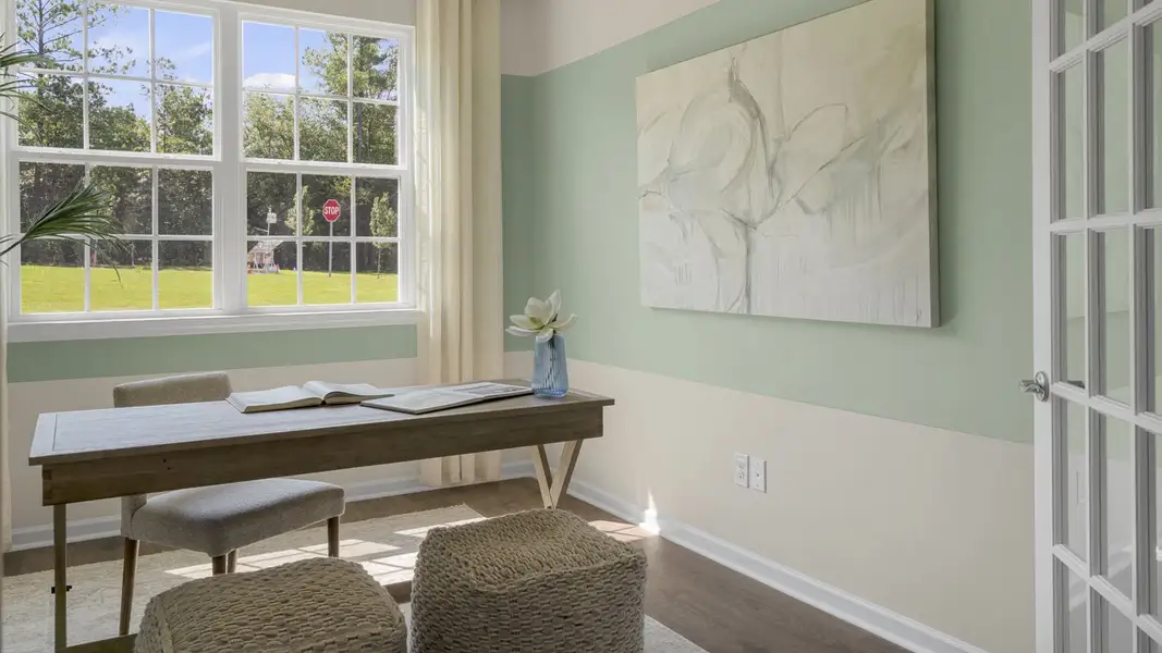 Furnished interior in a model home at The Villas at Collinswood in Aberdeen (Image 7).