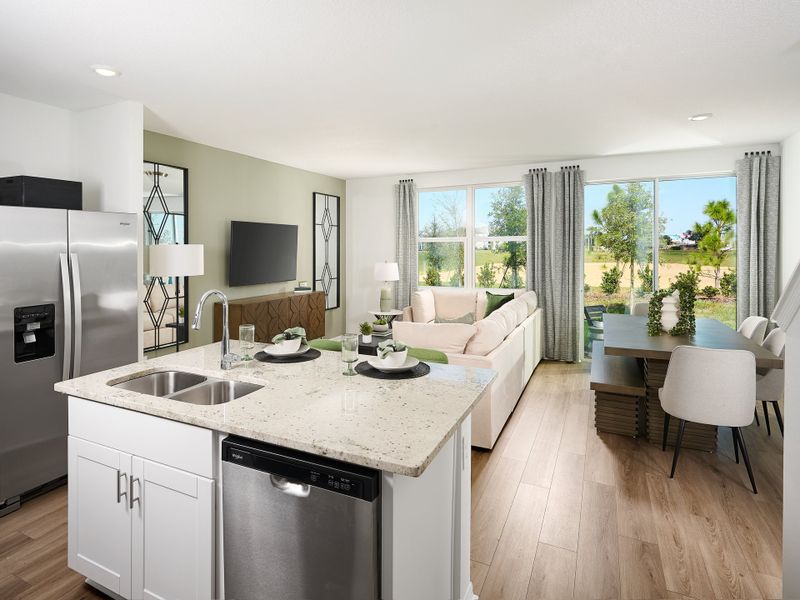 Furnished interior in a model home at Cagan Crossings West in Clermont (Image 18). Furnished interior in a model home at Cagan Crossings West in Clermont (Image 18).