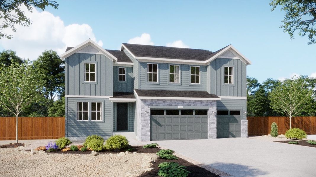 Front exterior of a home in the The Estates Collection at Talon Pointe community, located in Thornton, CO (Image 3).