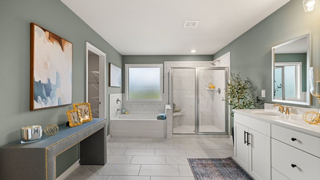 Furnished interior in a model home at Hamptons at Riverwood East in Dallas (Image 27).