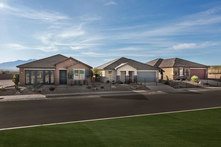 Front exterior of a home in the Entrada Del Pueblo at Rancho Sahuarita community, located in Sahuarita, AZ (Image 2). Front exterior of a home in the Entrada Del Pueblo at Rancho Sahuarita community, located in Sahuarita, AZ (Image 2).