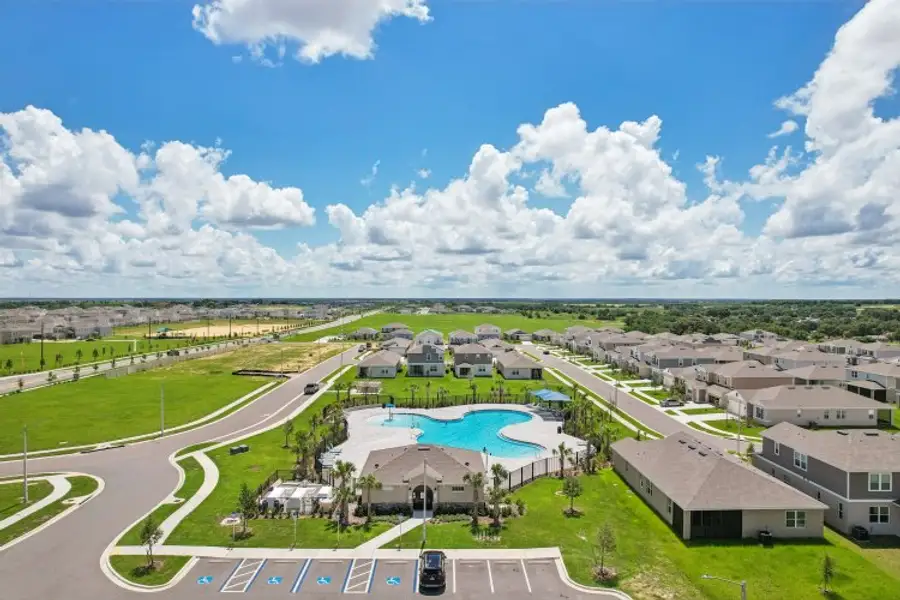 A high angle view of a resort. A high angle view of a resort.