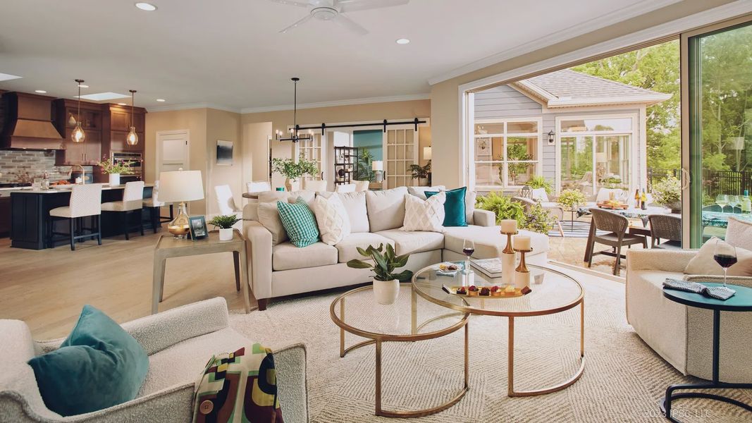 Furnished interior in a model home at The Courtyards at Holly Grove in Holly Springs (Image 12).