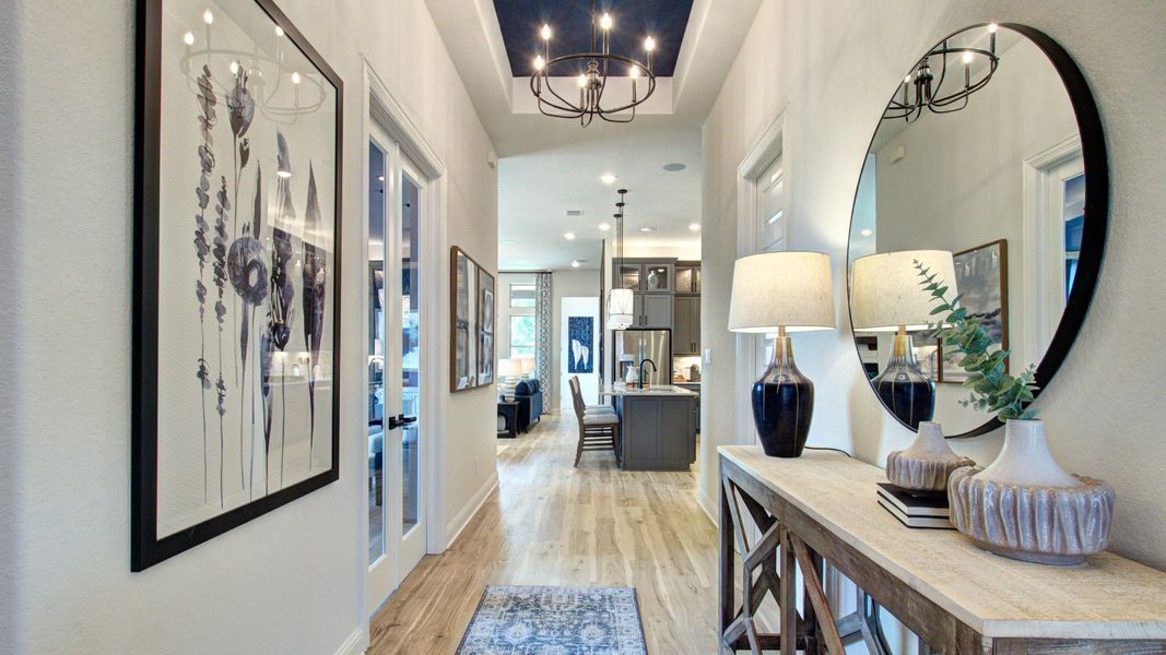Furnished interior in a model home at The Crossvine in Schertz (Image 4).